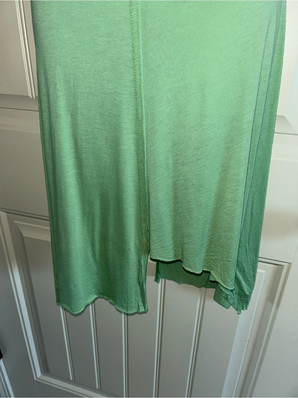 NEW Hard Tail Two-Tone Green Foldover High-Low Skirt Sz L - Picture 2 of 5